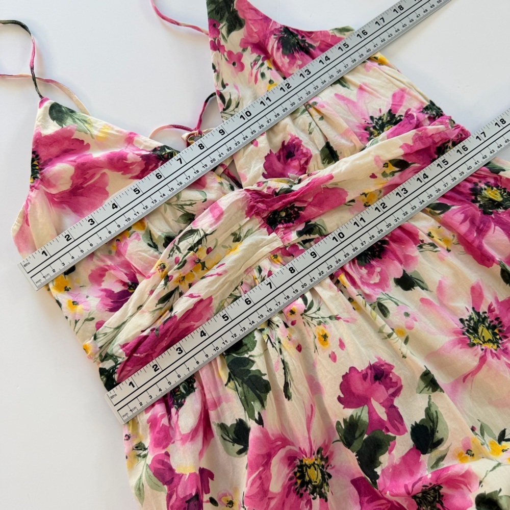 Abercrombie & Fitch Dress Womens Large Tall Floral Tiered Ruffle Maxi - Picture 5 of 11